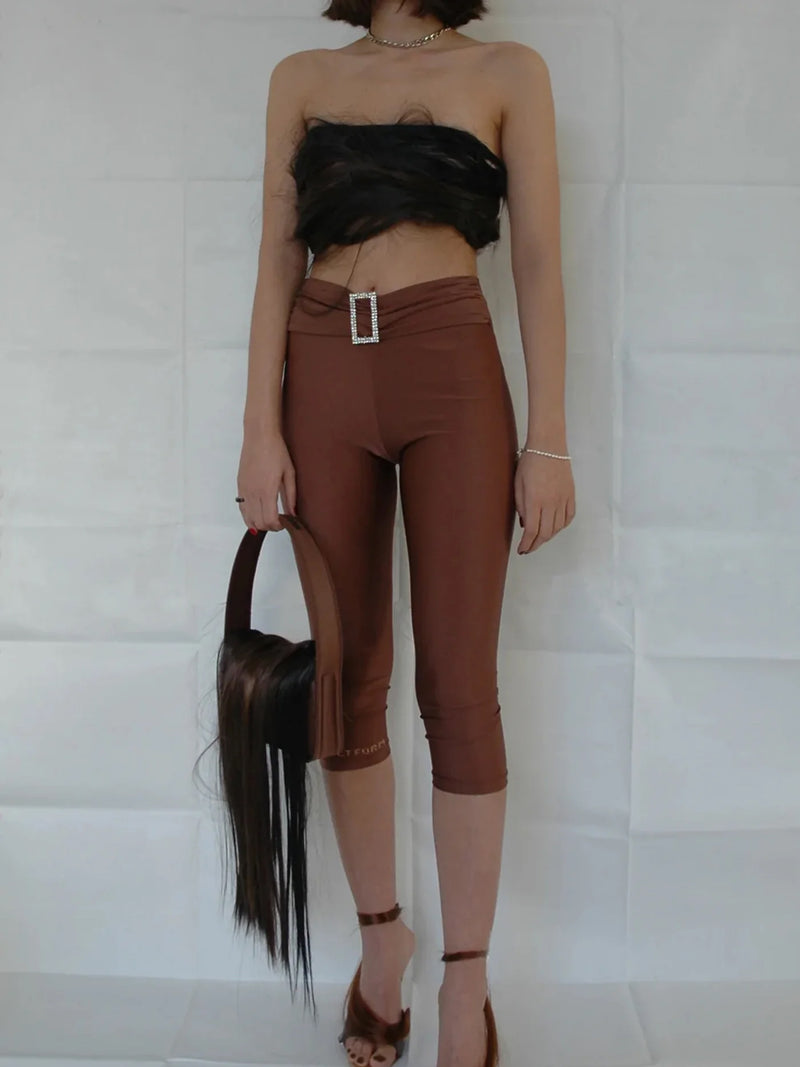 Brown midi tights