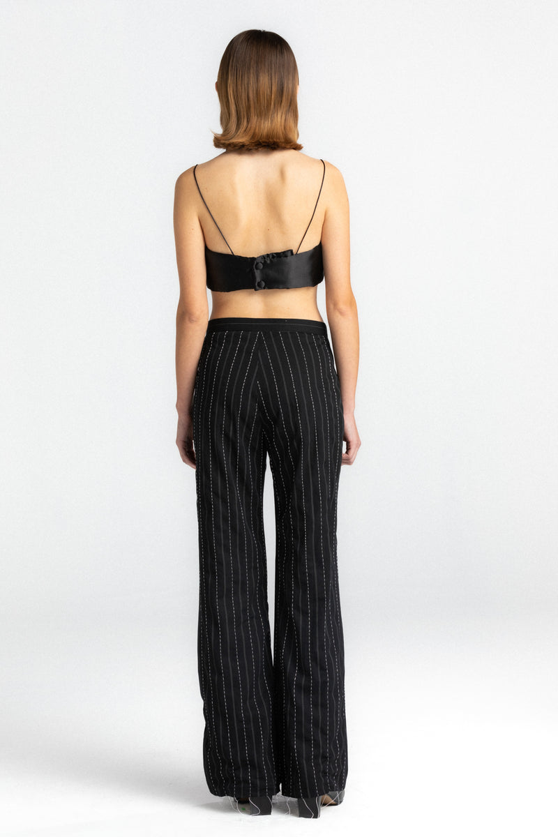 Black Striped Trousers